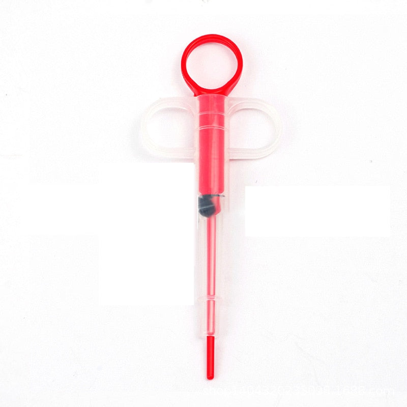 Pet Multifuncation Medicine Feeding Device Insect Repellent Supplies Tablets  General Pet Syringes For Cats And Dogs Push-type Red