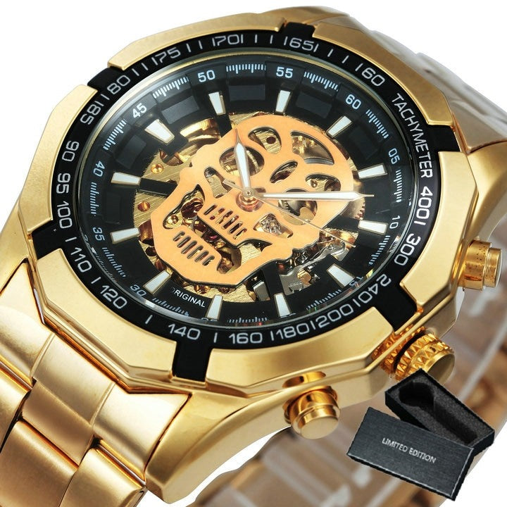 New Men Skeleton Mechanical Watch Automatic Winner Gold Skeleton Vintage Men Watches Top Brand Luxury