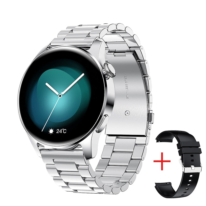 New Bluetooth Call Smart Watch Men Full Touch Sport Fitness Watches Waterproof Heart Rate Steel Band Smartwatch Android iOS