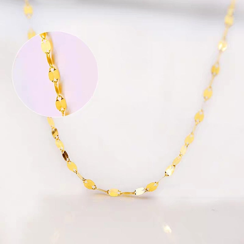 18K Gold Jewelry Necklace  Lip Design Pure AU750 Pendant Chain for Women Fine Jewelry Gift