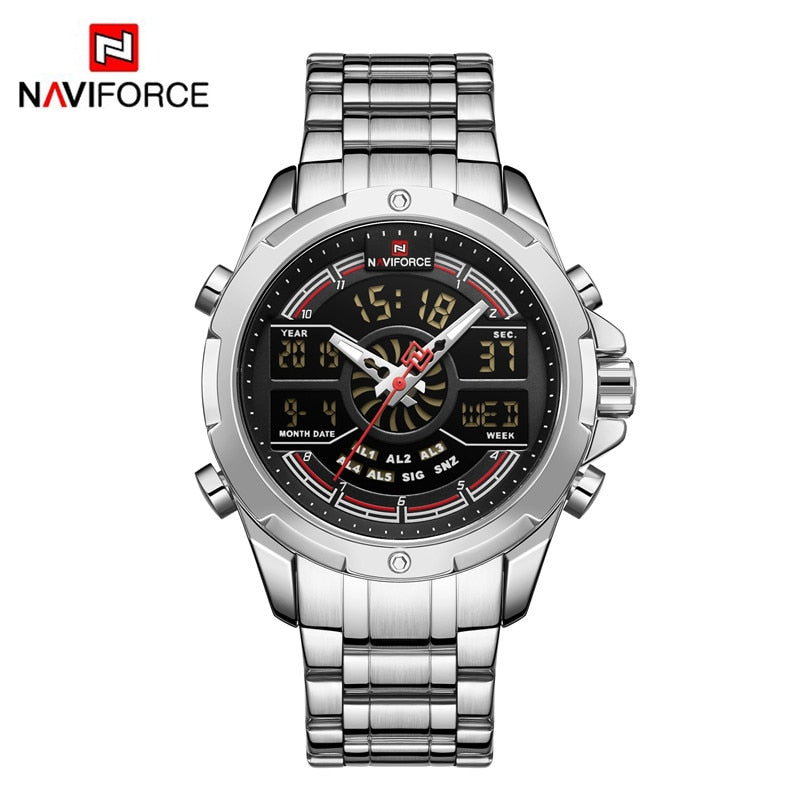 Luxury Original Watches For Men Digital Chronograph Fashion Sport Quartz Wrist Watch Stainless Steel Waterproof Clock