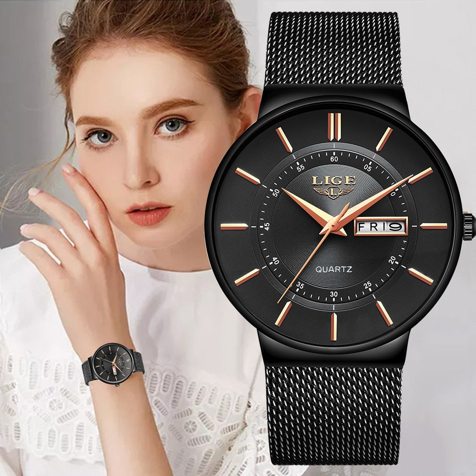 Women Watches Top Brand Luxury Ultra Thin Bracelet Wrist Watch Female Mesh Strap Waterproof Quartz Clock Relogio Femininos