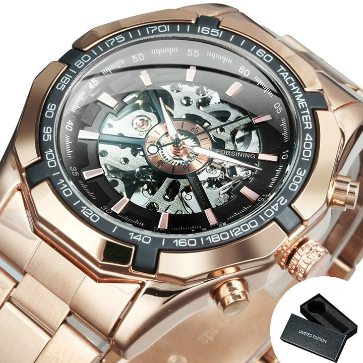 New Men Skeleton Mechanical Watch Automatic Winner Gold Skeleton Vintage Men Watches Top Brand Luxury