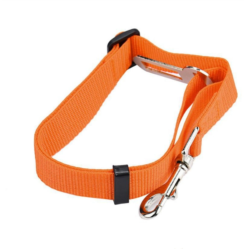 Pet Dog Cat Car Seat Belt Adjustable Harness Seatbelt Lead Leash for Small Medium Dogs Travel Clip Pet Supplies 13 Colors Orange