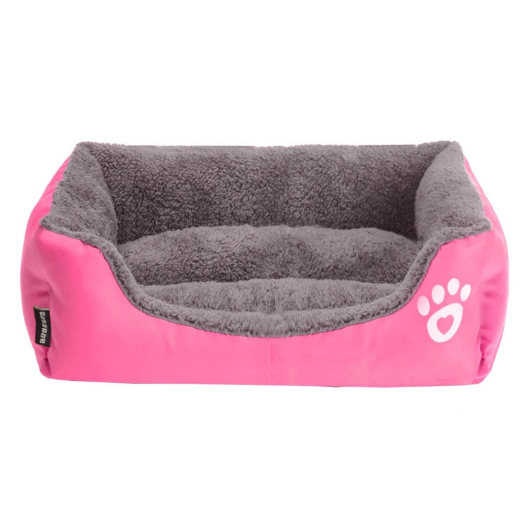 S-3XL Large Pet Cat Dog Bed 13Colors Warm Cozy Dog House Soft Fleece Nest Dog Baskets House Mat Autumn Winter Waterproof Kennel Rose red, L