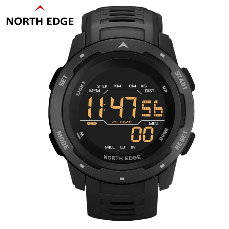 New Men Digital Watch Sports Watches Dual Time Pedometer Alarm Clock Waterproof 50M Digital Watch Military Clock