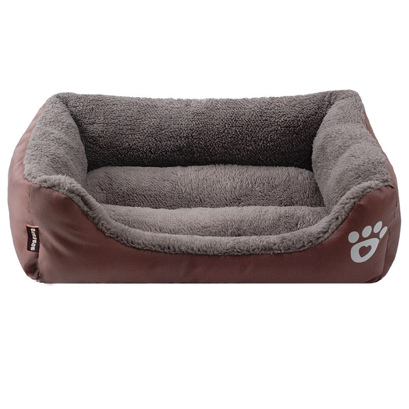 S-3XL Large Pet Cat Dog Bed 13Colors Warm Cozy Dog House Soft Fleece Nest Dog Baskets House Mat Autumn Winter Waterproof Kennel Coffee, L