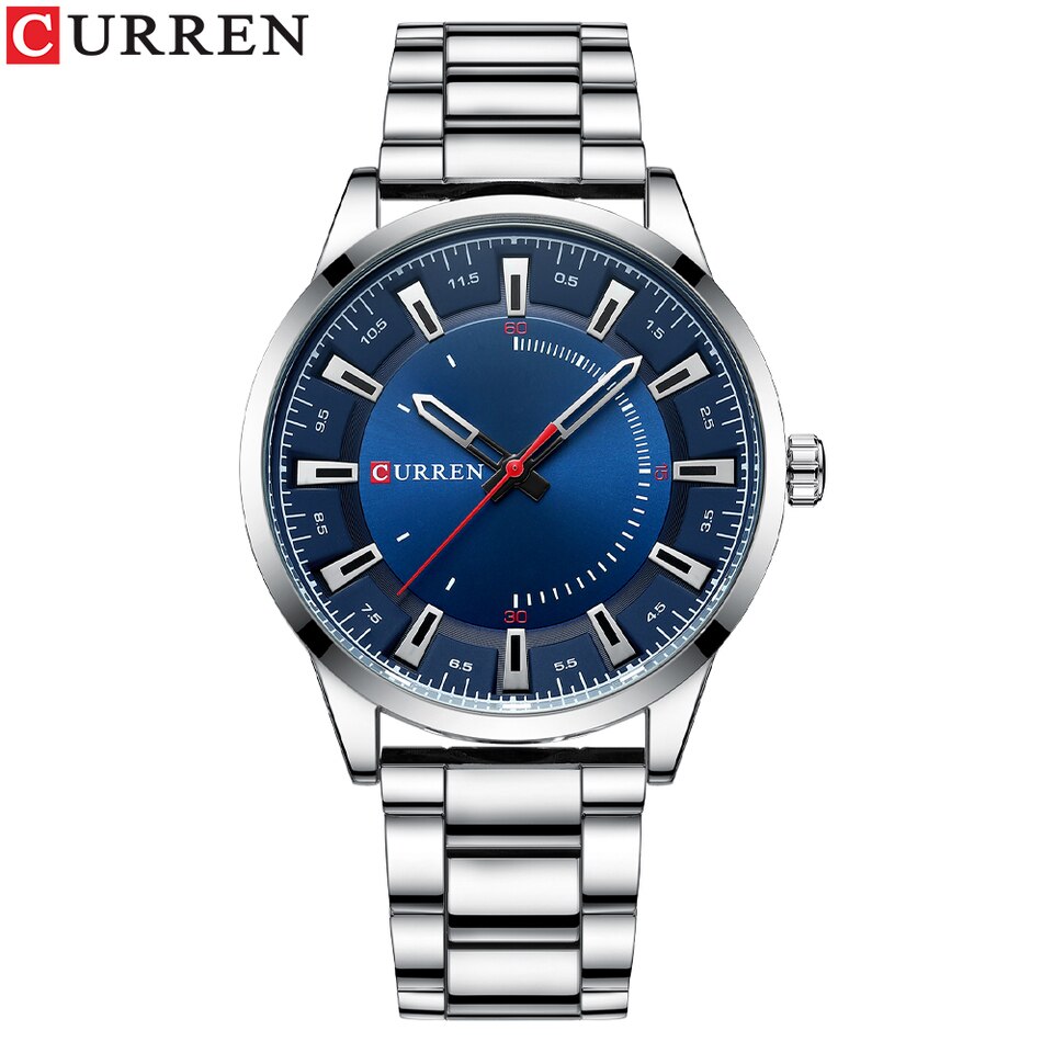 Simple Style Men Watches Quartz Wristwatches Stainless Steel Band Clock Male