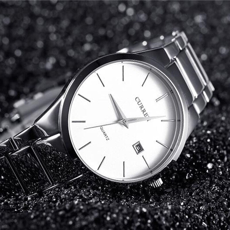 Luxury Classic Fashion Business Men Watches Display Date Quartz Watch Wristwatch Stainless Steel Male Clock Reloj Hombre