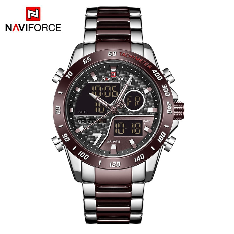 Luxury Brand Men Wrist Watch Military Digital Sport Watches For Man Steel Strap Quartz Clock Male Relogio Masculino