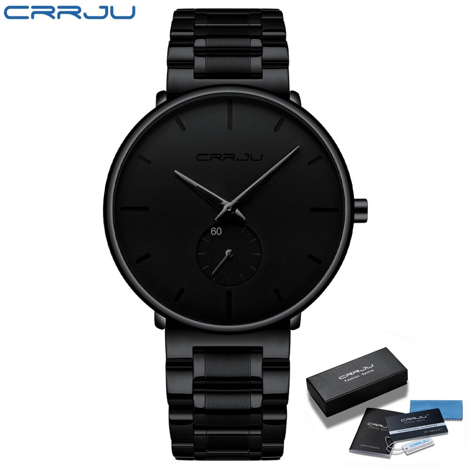 Men Watches Stainless Steel Men Wrist Watch Casual Luxury Waterproof Sport Watch for Men Quartz Watch Relogio Masculino black black BOX