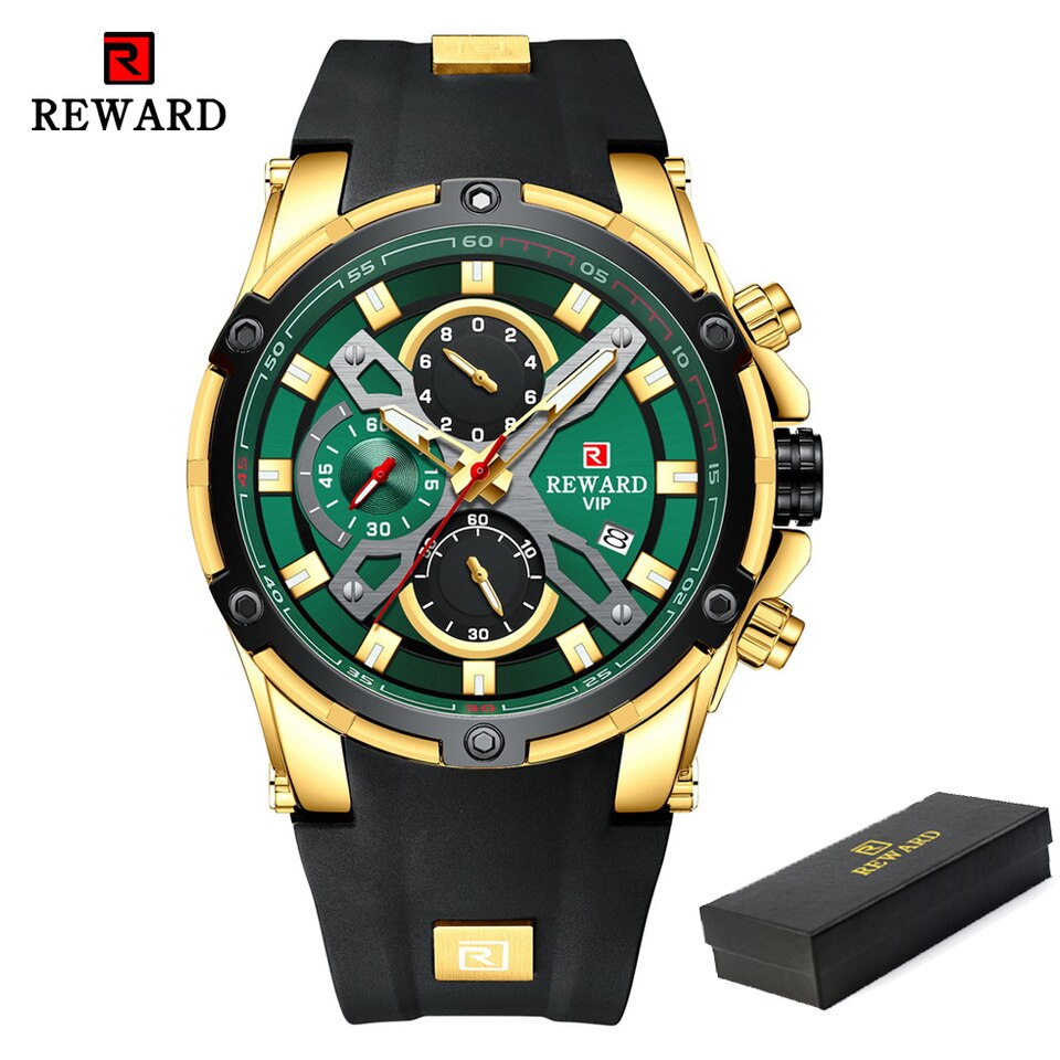 Men Watches Blue Waterproof Top Luxury Brand Chronograph Sport Watch Quartz For Men Wristwatch Military Male Golden Green, China