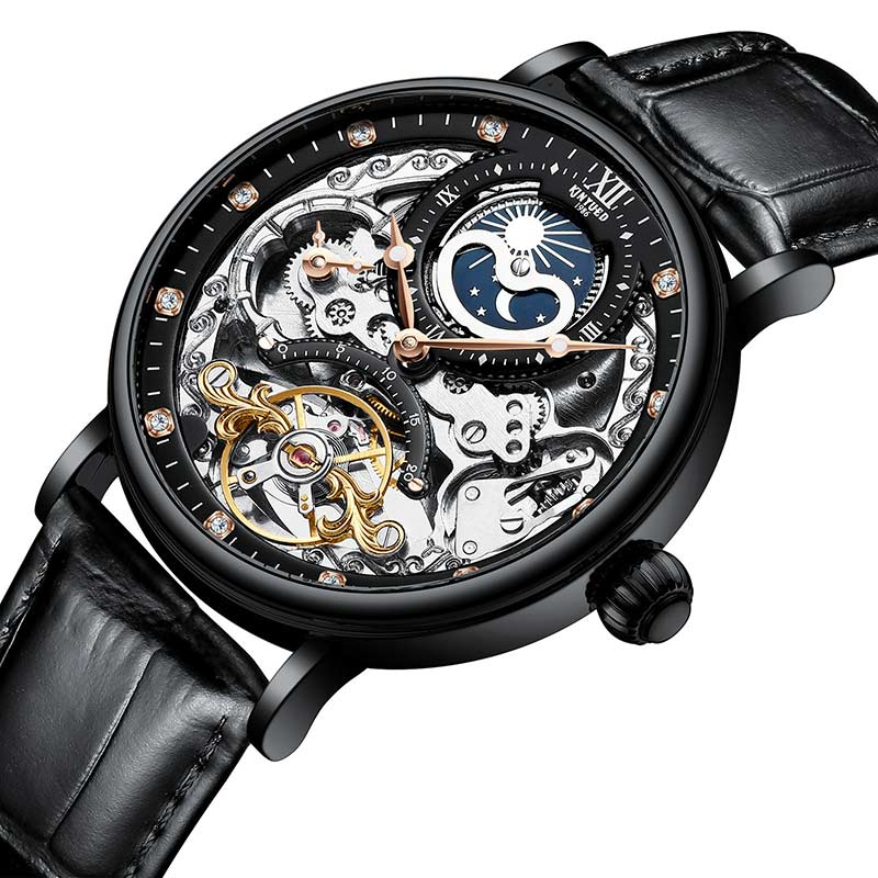 New Men Mechanical Skeleton Watches Automatic Watch Men Tourbillon Sport Clock Casual Business Moon Wrist Watch