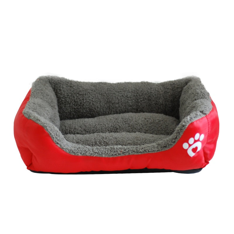 S-3XL Large Pet Cat Dog Bed 13Colors Warm Cozy Dog House Soft Fleece Nest Dog Baskets House Mat Autumn Winter Waterproof Kennel Red, L