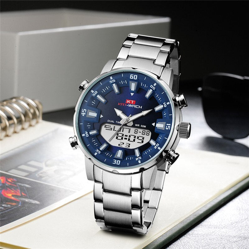 Watch Male Sports Digital Watches Men Waterproof Steel Military Quartz Wristwatch For Men Relogio Masculino