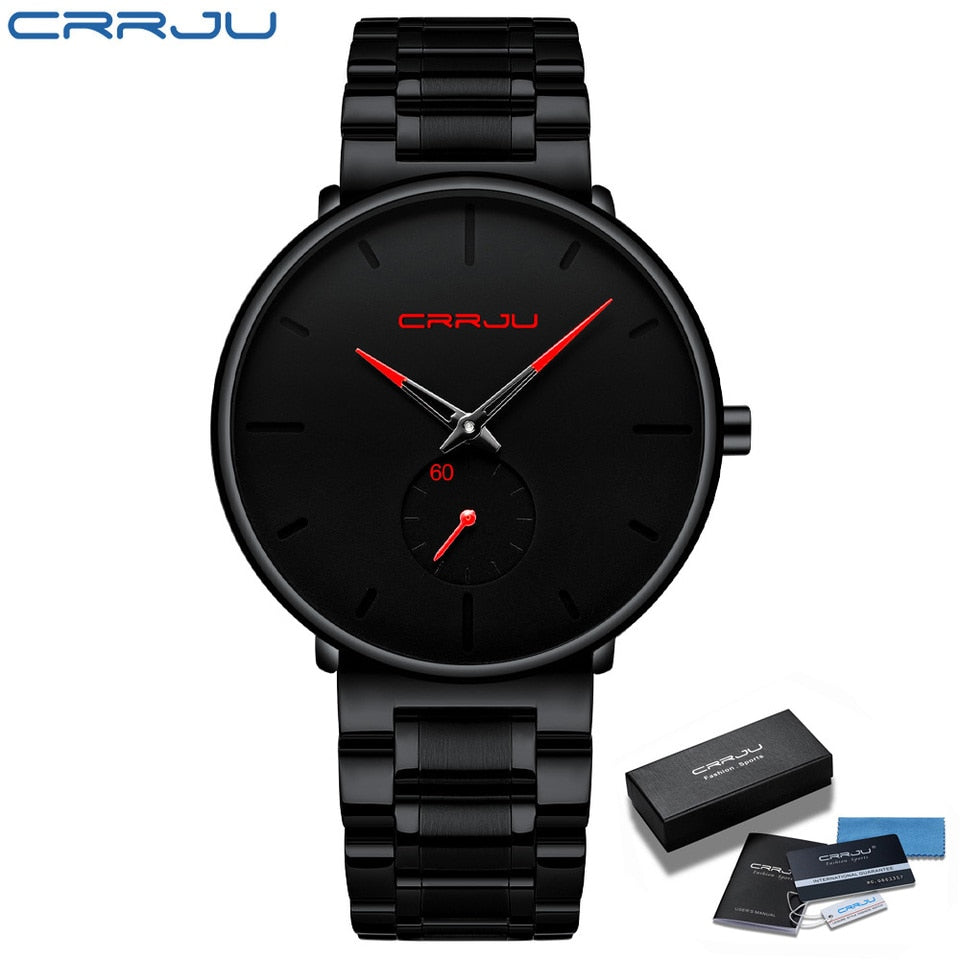 Men Watches Stainless Steel Men Wrist Watch Casual Luxury Waterproof Sport Watch for Men Quartz Watch Relogio Masculino black red BOX