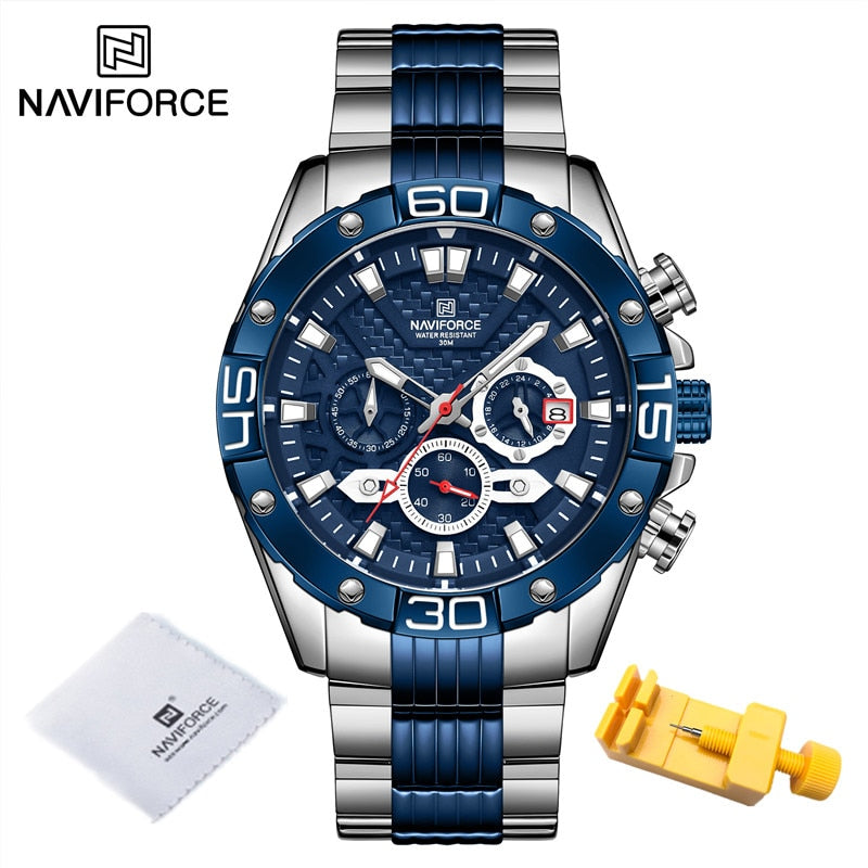 New Watches For Men Luxury Original Classic Quartz Clock Analog Chronograph Sport Waterproof Steel Band WristWatch SBE