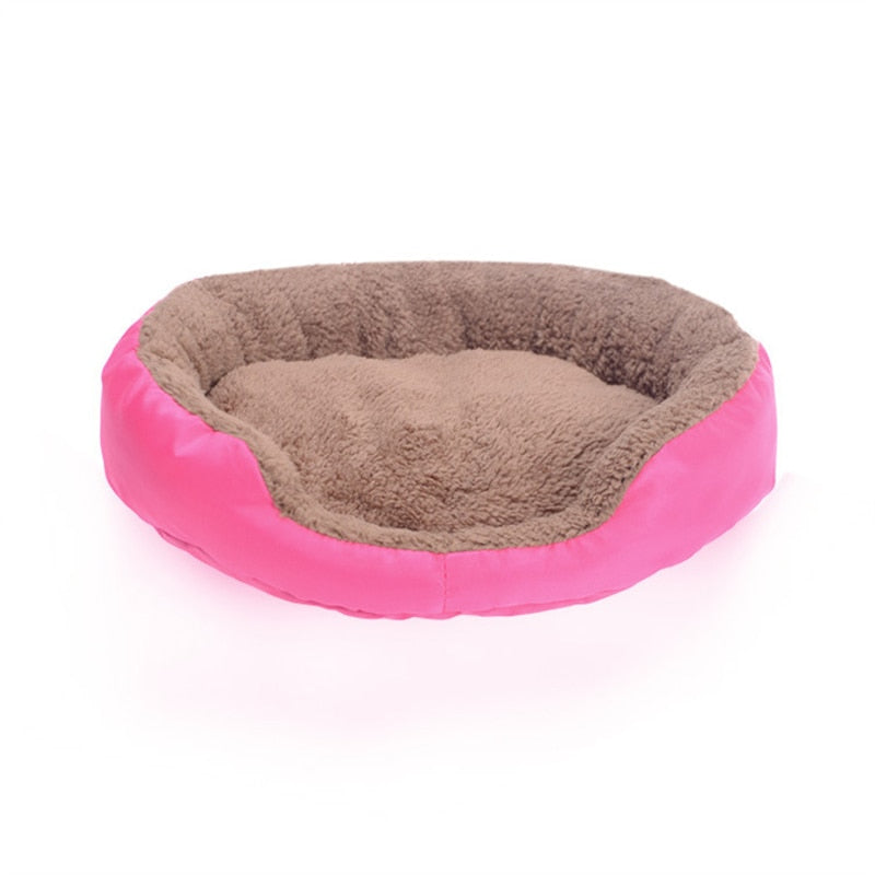 S-3XL Large Pet Cat Dog Bed 13Colors Warm Cozy Dog House Soft Fleece Nest Dog Baskets House Mat Autumn Winter Waterproof Kennel Rose Round, L