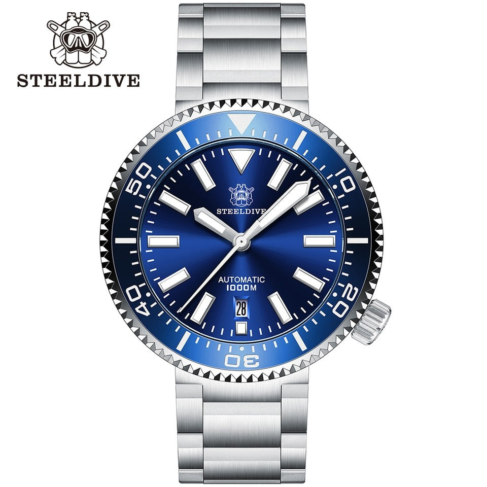 New Men SD1976 Steel Dive NH35A Watch Japan Automatic Movement Stainless Steel Sapphire 1000m Dive Watch Men OEM 76BL-03L with logo, China