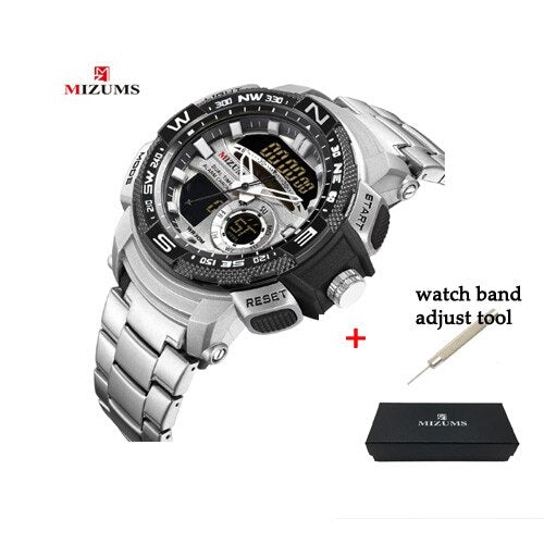 30m Waterproof Mens Sports Watches Luxury Brand Quartz Watch Men Gold Steel Digital Male Clock Cool Military Relogio Masculino