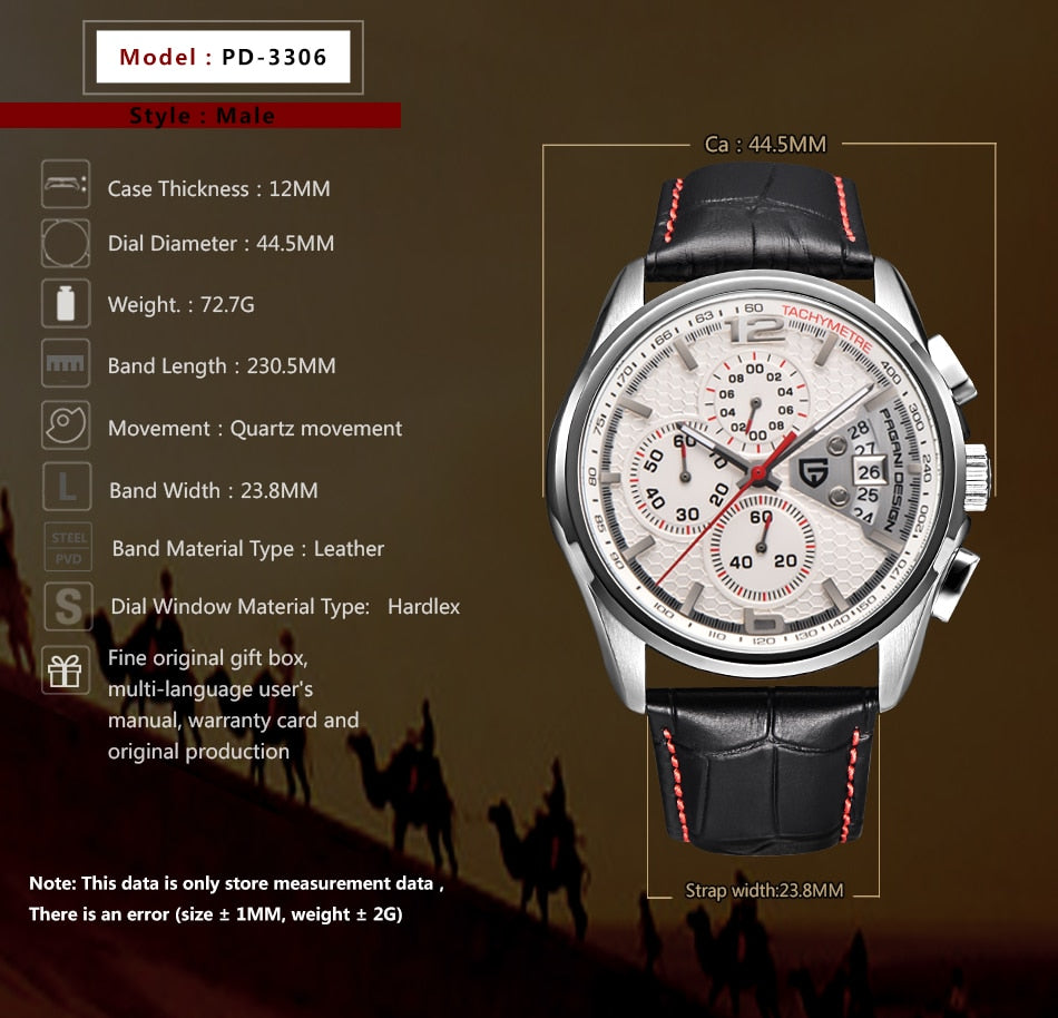 Men Quartz Watches Luxury Brands Fashion Timed Movement Military Watches Leather Quartz Watches