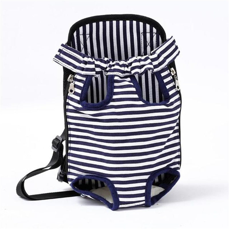 Pet Dog Carrier Backpack Mesh Camouflage Outdoor Travel Products Breathable Shoulder Handle Bags for Small Dog Cats Chihuahua Navy Stripe, S