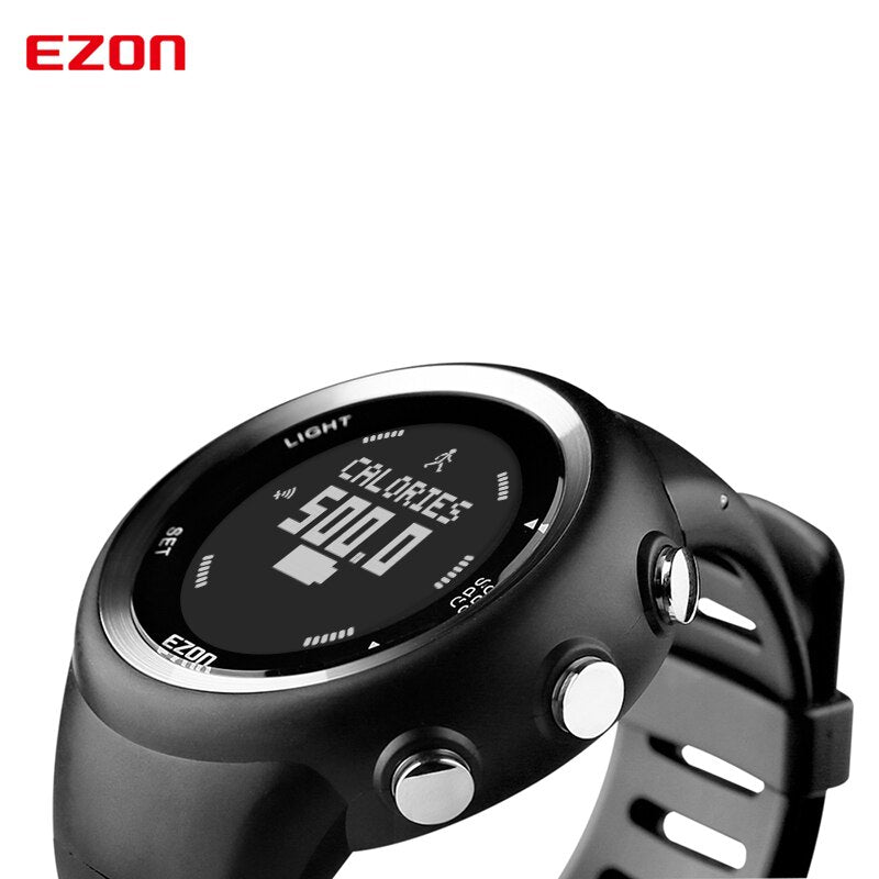 Men Digital Sport Wrist watch GPS Running Watch With Speed Pace Distance Calorie Burning  Stopwatch 50M Waterproof EZON T031