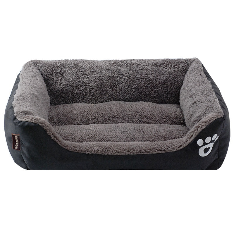 S-3XL Large Pet Cat Dog Bed 13Colors Warm Cozy Dog House Soft Fleece Nest Dog Baskets House Mat Autumn Winter Waterproof Kennel Black, L