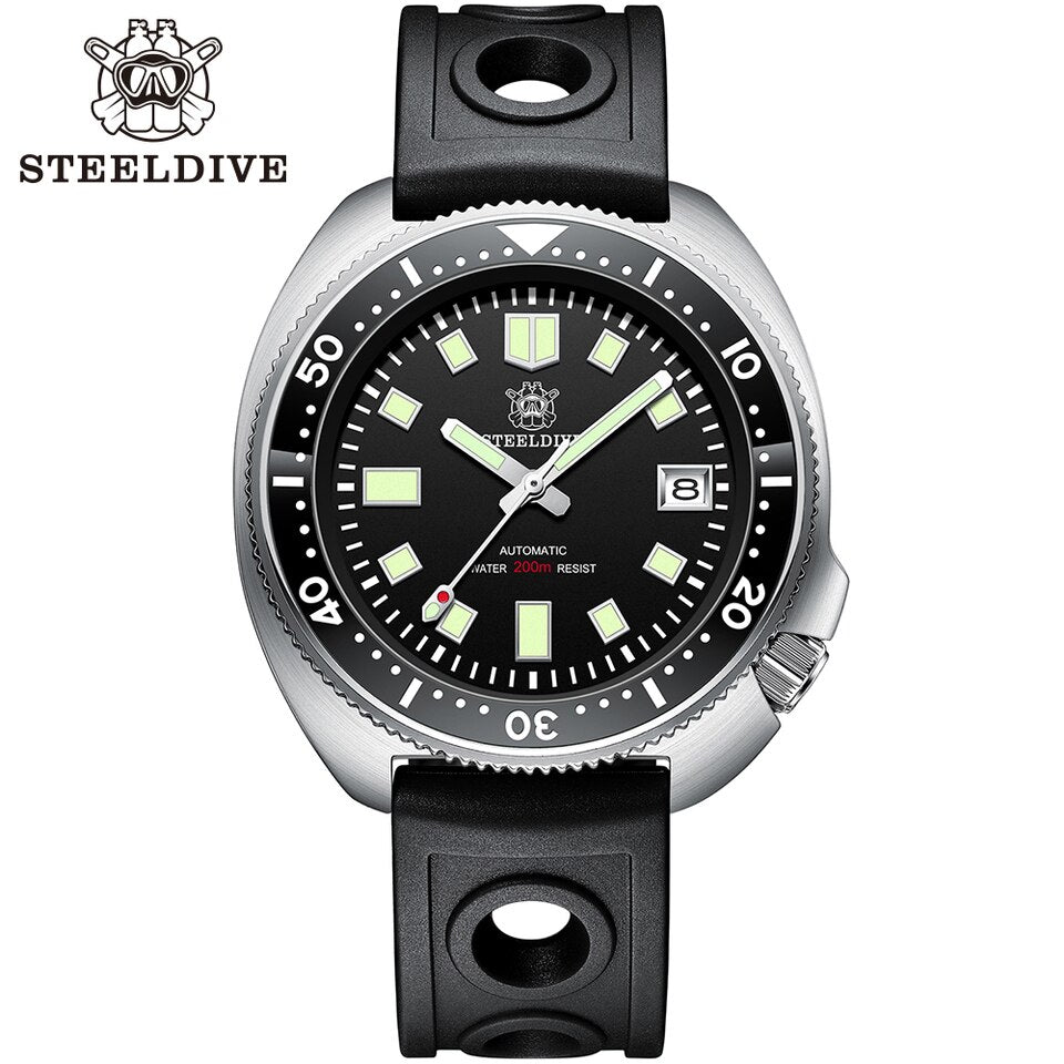 New Men SD1970 SteelDive Mechanical Watch Brand 44MM Men NH35 Dive Watch with Ceramic Bezel Watch