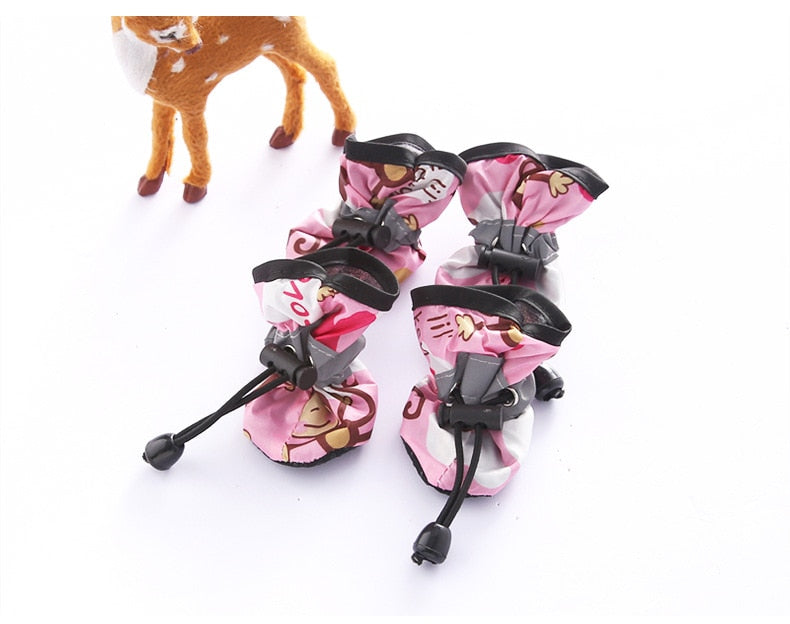 Pet Dog Shoes Waterproof Chihuahua Anti-slip Boots Zapatos Para Perro Puppy Cat Socks Botas Sapato Para Cachorro Chaussure Chien Rose Red Monkey, 6