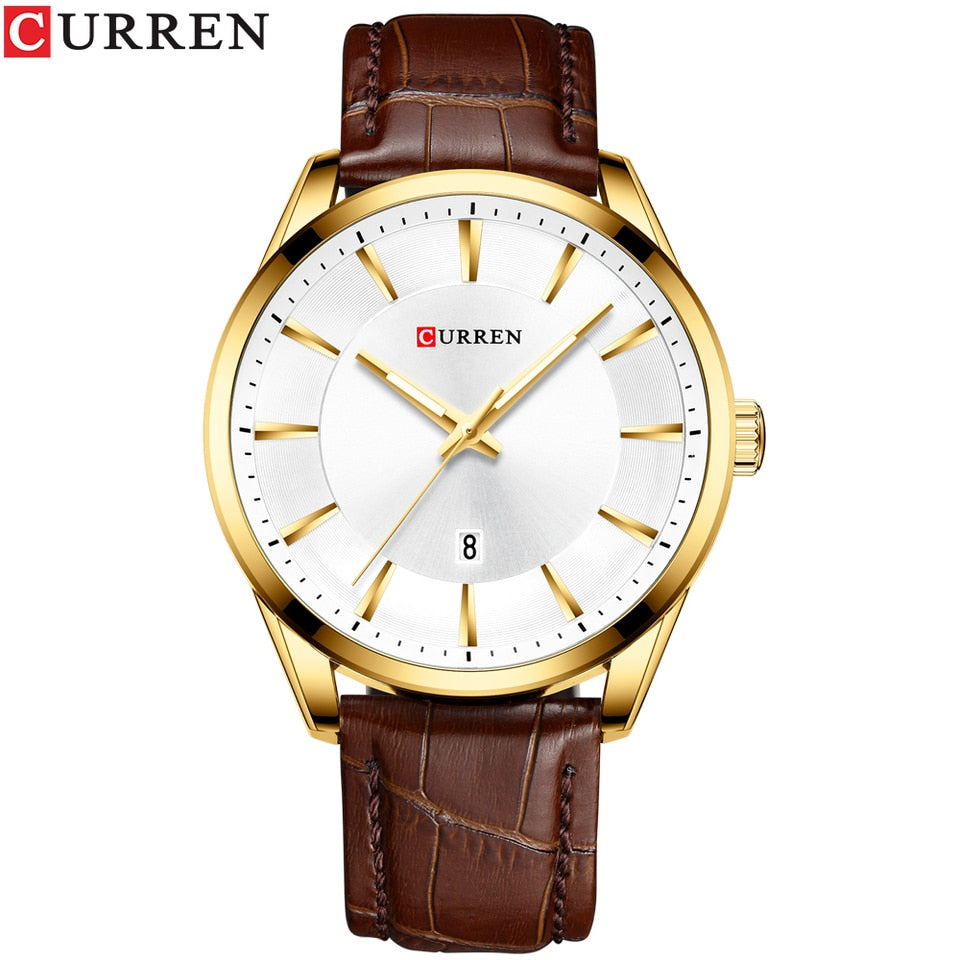 Quartz Watches for Men Leather Strap Male Wristwatches Top Luxury Brand Business Men Clock  45 mm Reloj Hombres