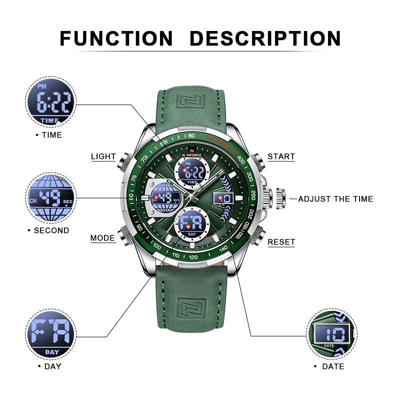 New Military Watches for Men Luxury Original Sports Chronograph Watch ​Waterproof Quartz WristWatch Clock Gift