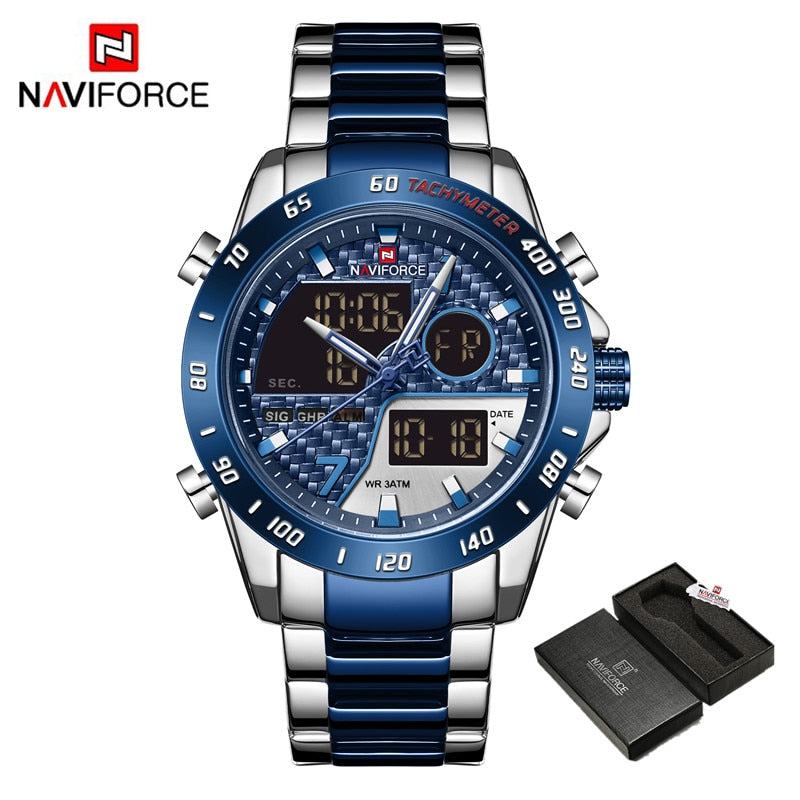 Luxury Brand Men Wrist Watch Military Digital Sport Watches For Man Steel Strap Quartz Clock Male Relogio Masculino