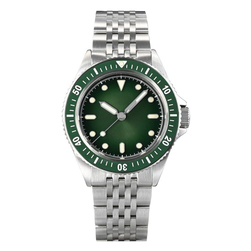 San Martin 38mm Dive Watch Miyota 8215 Original Design Bracelet Fashion Sport Style Automatic Mechanical Watches Sapphire 20Bar Green No Logo