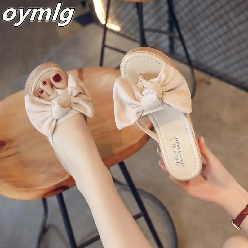 Slippers women summer Korean version new square-toe flat-heel candy color fashion outer wear sandals slippers