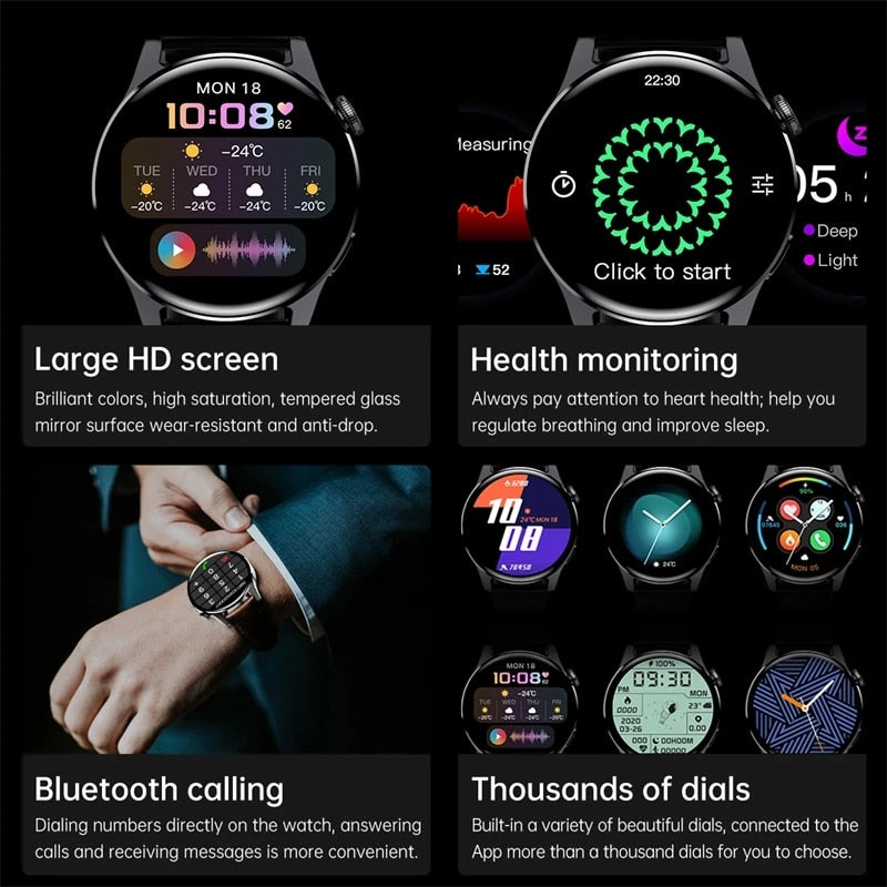 New Bluetooth Call Smart Watch Men Full Touch Sport Fitness Watches Waterproof Heart Rate Steel Band Smartwatch Android iOS