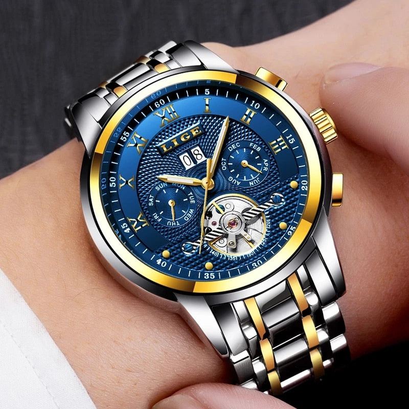 New Men Luxury Mechanical Watches Fashion Top Brand Luxury Business Automatic Mechanical Watch Men Casual Waterproof Watch