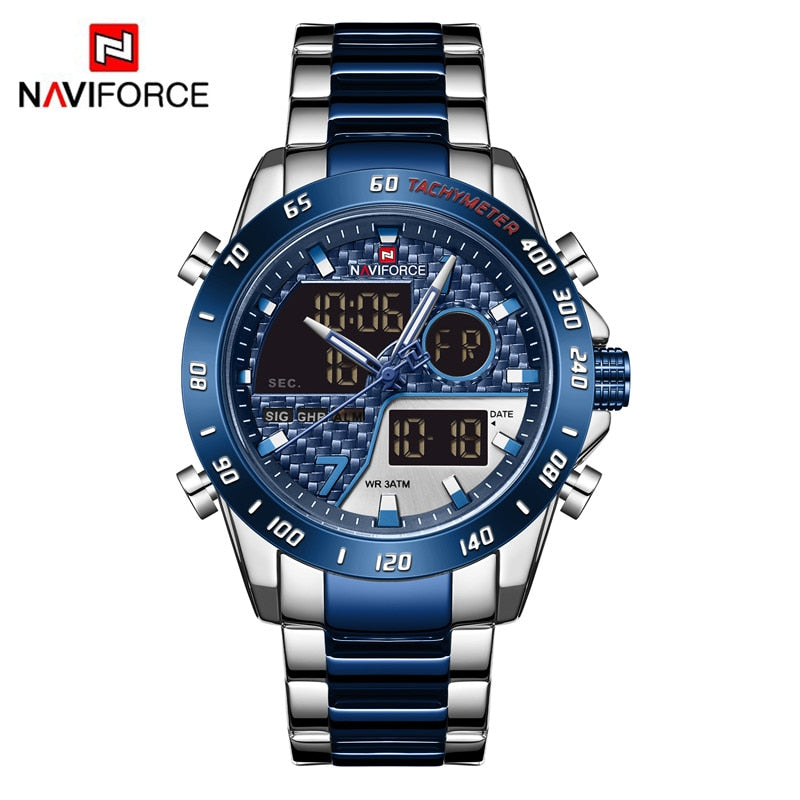 Luxury Brand Men Wrist Watch Military Digital Sport Watches For Man Steel Strap Quartz Clock Male Relogio Masculino