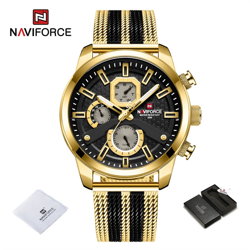 Men Calendar Watches Casual Sport Watch for Men Quartz WristWatch Stainless Steel Strap Watch Relogio Masculino