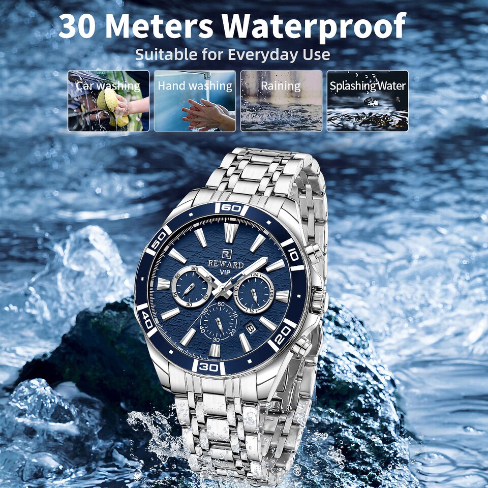 New Design Business Watches for Men Stainless Quartz Wristwatches Waterproof Chronograph Luminous Sport Wrist Watch