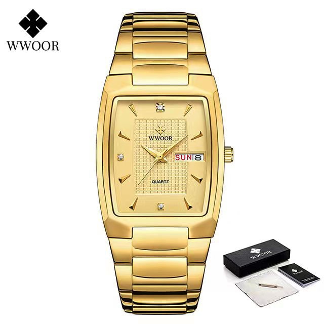 Men's Wristwatch  WWOOR Brand Luxury Quartz Watch Waterproof Business Male Date Clock Casual Fashion Black Relogio Masculino