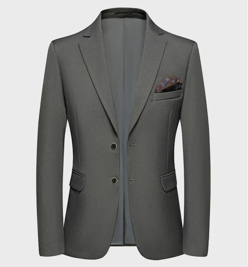 New Advanced Business Handsome Casual Four Seasons Polyester Mens Blazer gray, M (EUR XXS)