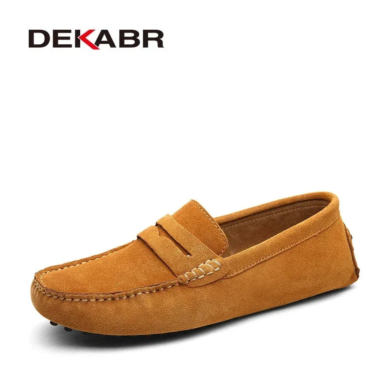 Brand Spring Summer Hot Sell Moccasins Men Loafers High Quality Genuine Leather Shoes Men Flats Lightweight Driving Shoes