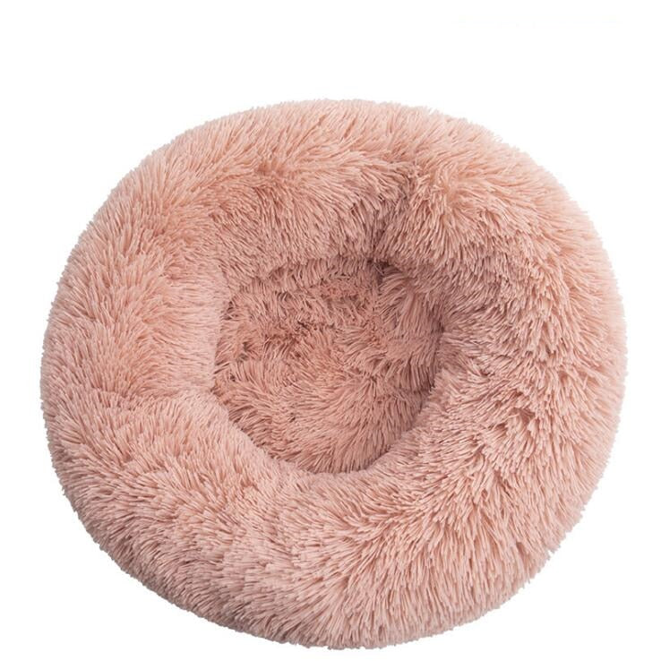 Dog Bed Super Soft Washable Long Plush Pet Kennel Deep Sleep Dog House Velvet Mats Sofa For Dog Basket Pet Cat Bed Drop shipping Dark Pink, 40CM