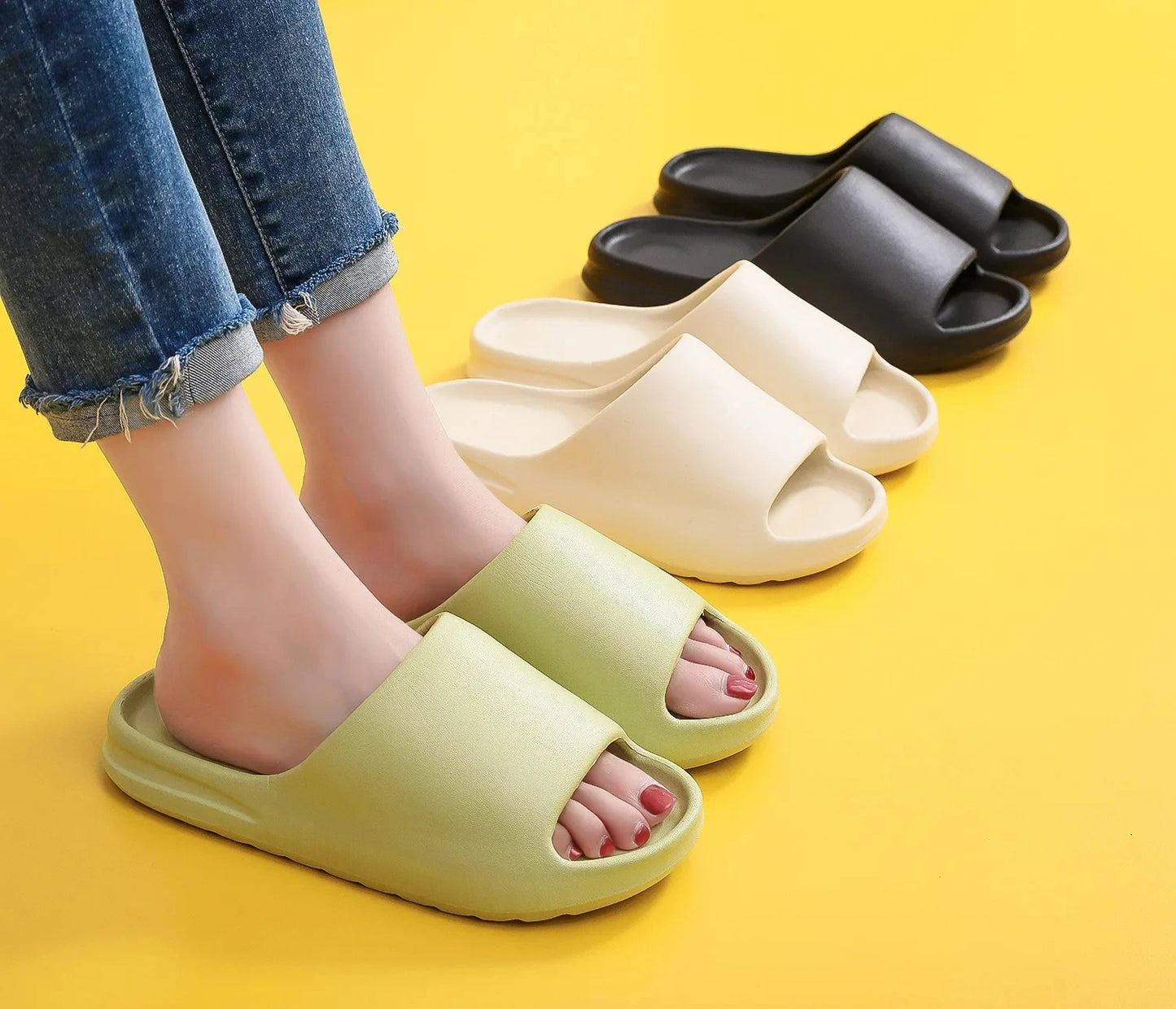 Crestar Fashion Brand Women Slippers Summer Classic Sports Sandals Men Casual Flat Slippers Unisex Outdoor Indoor Shoes