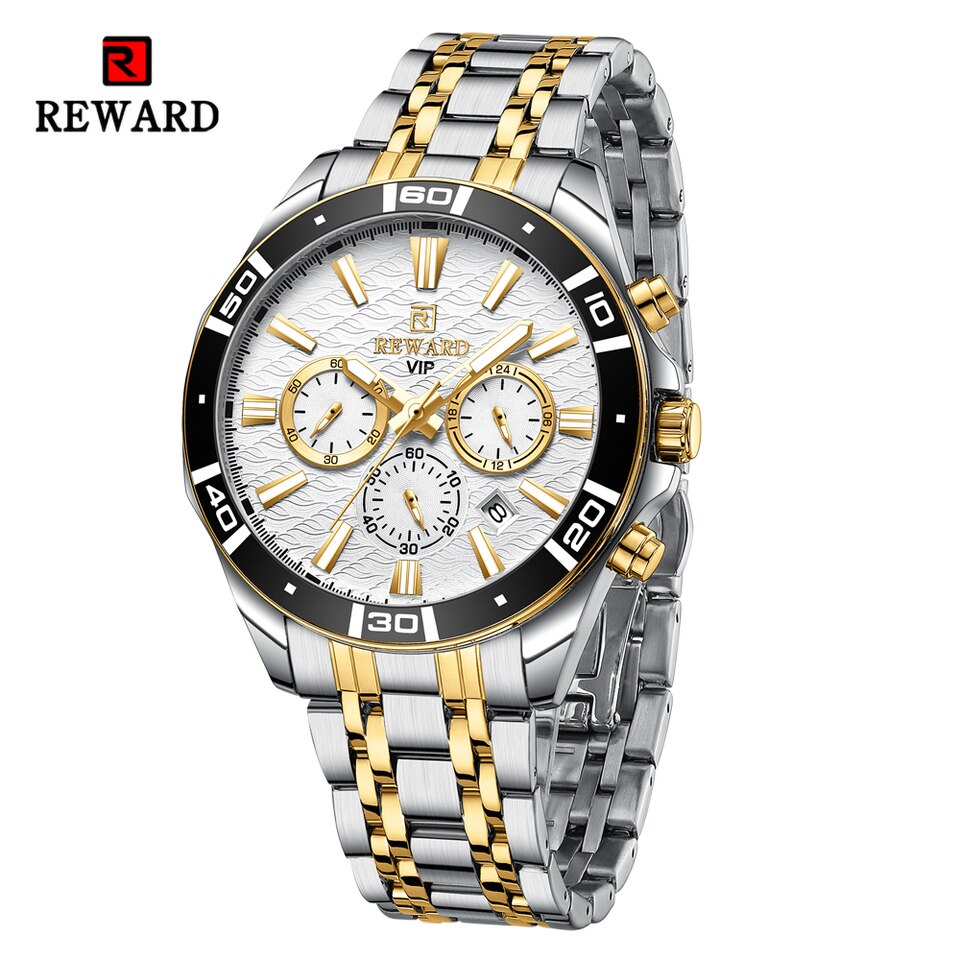 New Design Business Watches for Men Stainless Quartz Wristwatches Waterproof Chronograph Luminous Sport Wrist Watch RD81134M-F NoBox