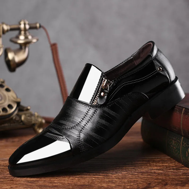 Classic Business Men's Dress Shoes Fashion Elegant Formal Wedding Shoes Men Slip on Office Oxford Shoes for Men Black