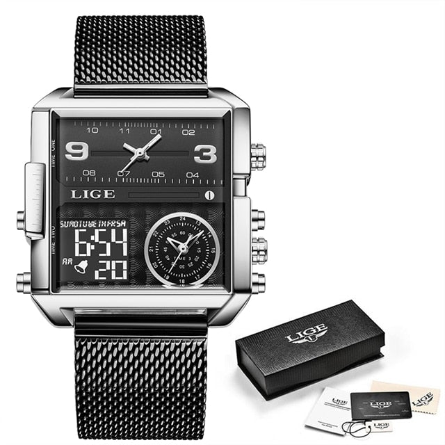 New Digital Watches Men Waterproof Square Wrist Watch Men Quartz Military Sport Watch Relogios Masculinos