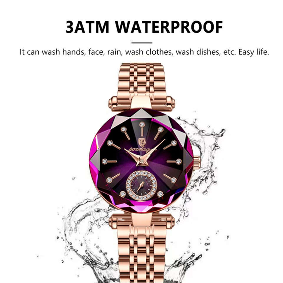 Luxury Women Watch Top Brand Fashion Waterproof Stainless Steel Diamond Ladies Quartz Wristwatch Montre Femme Beautiful