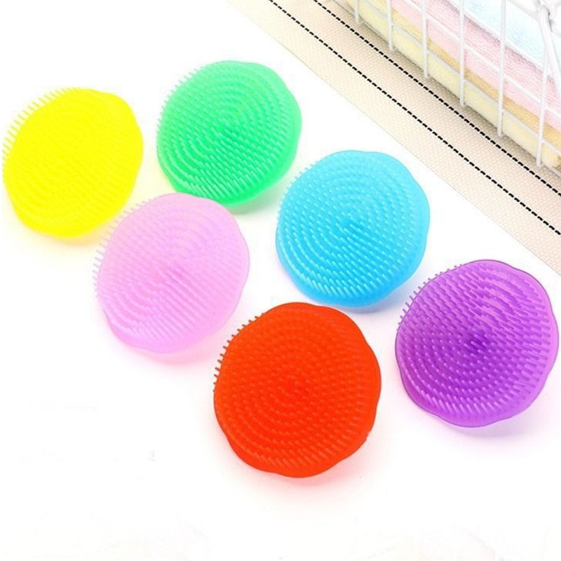 Soft Safe Silicone Dog Cat Bath Brush with Shampoo Box Pet Bathroom Massage Gloves Dog Cat Cleaning Grooming Tools Pet Supplies one of any color, As the pictures